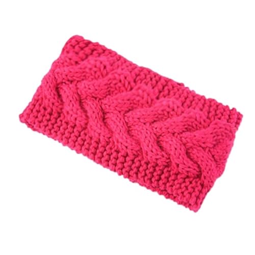 Gestrickte Stirnbänder Wärmer Häkeln Breites Haarband Turban for Frauen Bandana Headwrap Haar Breite Kopfbedeckung Zubehör (Color : Rose red) von ERICAT