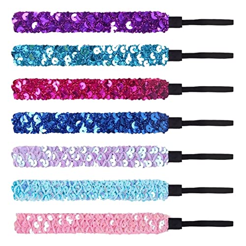 Glitzerndes Pailletten-Stirnband, niedliche Farben, glänzende Haarbänder for Mädchen, Familienparty, Kopfbedeckung (Color : 1, Size : 1 size) von ERICAT