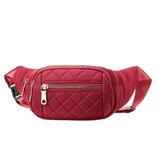 Gürteltaschen for Frauen, weiblich, wasserdicht, Gürteltasche, Reise, Sport, Crossbody, Brusttaschen, Freizeit, Frauen, Mädchen, Umhängetasche (Color : Red) von ERICAT