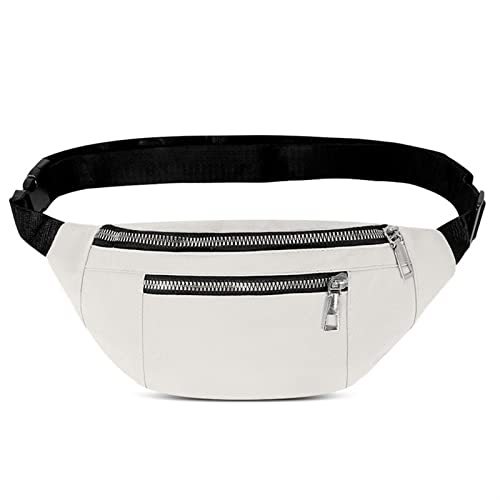 Gürteltaschen for Frauen Oxford Gürteltasche Weibliche Gürteltasche Schulter Crossbody Brusttaschen Handtaschen Messenger Gürteltaschen (Color : A-White) von ERICAT