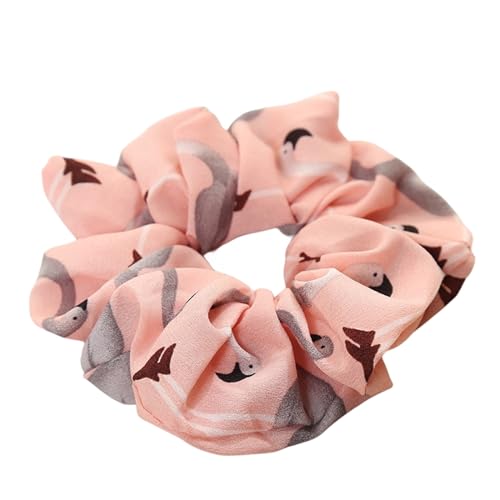 Haargummi for Damen, florales Flamingo-Design, Haarschmuck, Haargummi, Pferdeschwanz, Haarseil (Color : Pink) von ERICAT