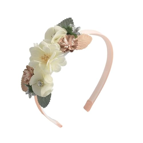 Handgefertigte Blumen-Mädchen-Stirnbänder, niedliche Perlen-Feder-Tanz-Kopfbedeckungs-Accessoires (Color : B2) von ERICAT