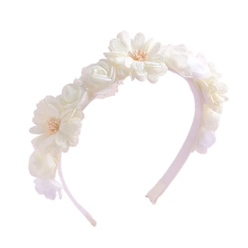Handgefertigte Blumen-Mädchen-Stirnbänder, niedliche Perlen-Feder-Tanz-Kopfbedeckungs-Accessoires (Color : B3) von ERICAT