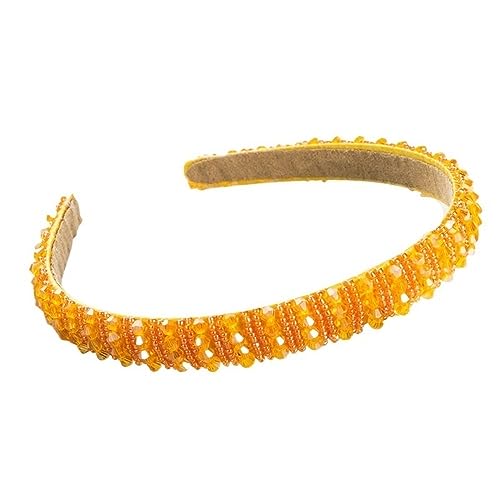 Handgewebtes Perlen Stirnband Haarschmuck Damen Stirnband Haarband Kopfbedeckung Frau (Color : B orange) von ERICAT