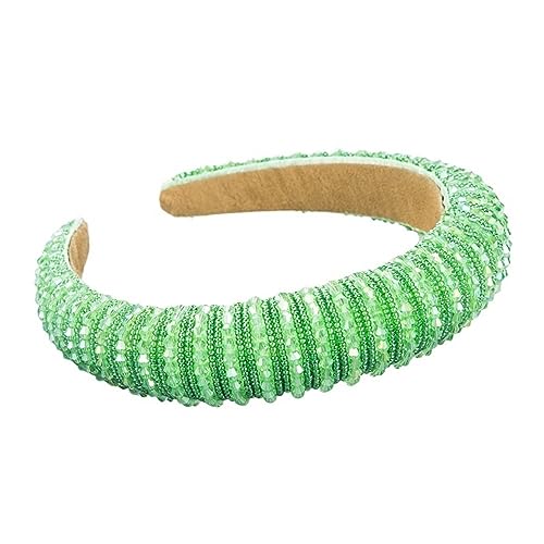 Handgewebtes Perlen Stirnband Haarschmuck Damen Stirnband Haarband Kopfbedeckung Frau (Color : Light green) von ERICAT