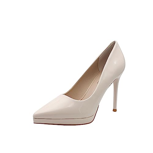 High Heels Frau Fashion Pointed Waterproof Platform 10.5CM Super High Fine Heel Shallow Mouth Temperament Four Seasons Einzelne Schuhe von ERICAT