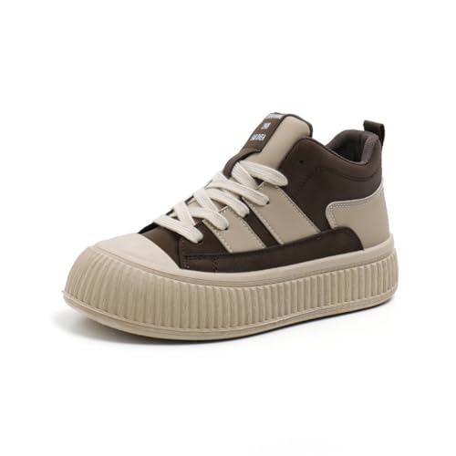 High-top Dicke Sohle Casual Schuhe Frauen Herbst erhöht atmungsaktiv Mode Turnschuhe Runde Kopf Colour Blocking komfortable Flache Schuhe von ERICAT