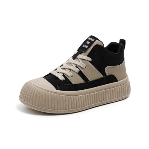 High-top Dicke Sohle Casual Schuhe Frauen Herbst erhöht atmungsaktiv Mode Turnschuhe Runde Kopf Colour Blocking komfortable Flache Schuhe von ERICAT