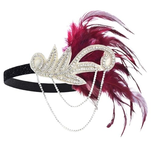 Kleid Zubehör Retro Party Requisiten Stirnband Feder Haarband for Hochzeit Mädchen (Color : DEG0081) von ERICAT