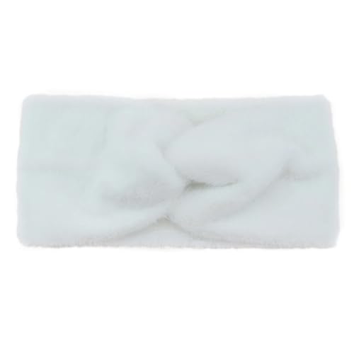 Kreuz-Stirnbänder, Ohrenwärmer, Kreuz-Stirnbänder, breit, warm, gedreht, Stretch-Haarbänder, Damen-Haar-Accessoires (Color : White) von ERICAT