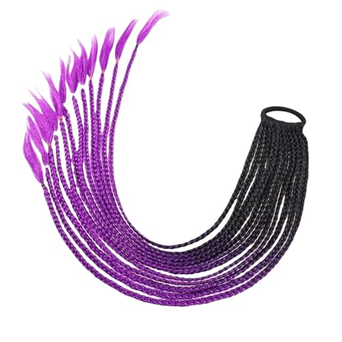 Mädchen Flechten Pferdeschwanz Bunte Twist Braid Synthetische Haarteil Mit Gummiband Haar Ring Frauen Farbverlauf Schmutzig Geflochten (Color : 2-39, Size : 24inches 2 colours) von ERICAT