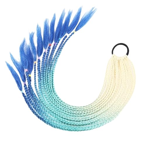 Mädchen Flechten Pferdeschwanz Bunte Twist Braid Synthetische Haarteil Mit Gummiband Haar Ring Frauen Farbverlauf Schmutzig Geflochten (Color : 3-26, Size : 24inches 1 color) von ERICAT