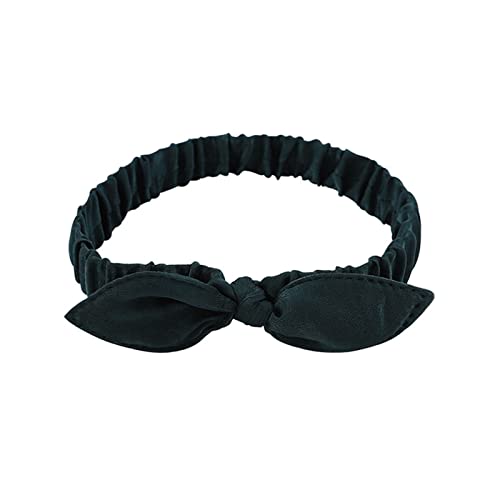 Niedliche Kaninchenohren Knoten Haarband Solide Baby Handband Turban for Mädchen Neugeborene Elastische Haarbänder Kopfband (Color : Blackish green, Size : Size fits all) von ERICAT