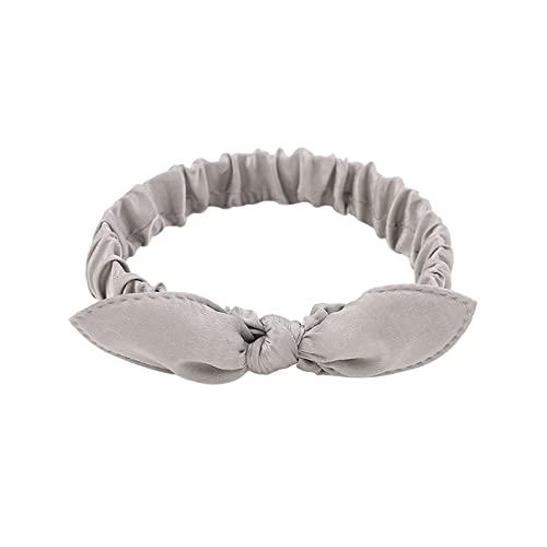 Niedliche Kaninchenohren Knoten Haarband Solide Baby Handband Turban for Mädchen Neugeborene Elastische Haarbänder Kopfband (Color : Grey, Size : Size fits all) von ERICAT