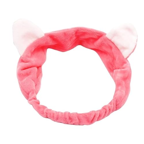 Niedliches Haarband mit Katzenohren for Frauen und Mädchen – perfektes Haar-Accessoire for Waschen des Gesichts und zur Pflege (Color : Watermelon red) von ERICAT