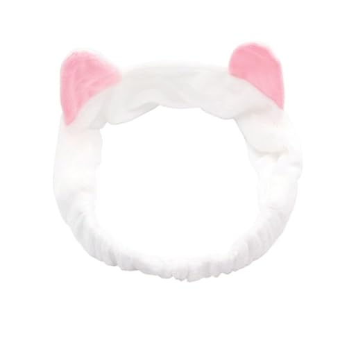 Niedliches Haarband mit Katzenohren for Frauen und Mädchen – perfektes Haar-Accessoire for Waschen des Gesichts und zur Pflege (Color : White) von ERICAT