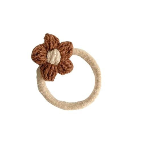 Niedliches Plüsch-Haarseil mit Blumenmuster, elastisches Haarband aus Wolle, Haarschmuck for Mädchen, dekoratives Stirnband, Kopfbedeckung (Color : One size) von ERICAT