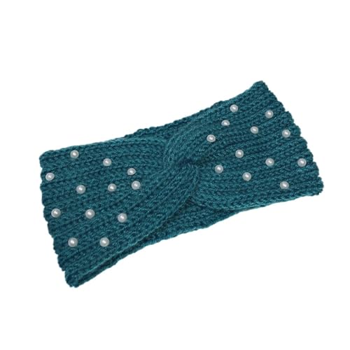 Perle gestrickte Kreuz-Stirnbänder for Frauen und Mädchen, handgefertigte Haar-Accessoires, Kopfbedeckung, wärmer, elastisches Haarband (Color : H19) von ERICAT