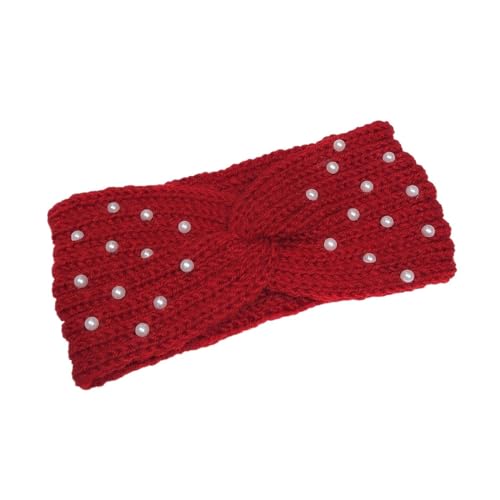 Perle gestrickte Kreuz-Stirnbänder for Frauen und Mädchen, handgefertigte Haar-Accessoires, Kopfbedeckung, wärmer, elastisches Haarband (Color : H22) von ERICAT