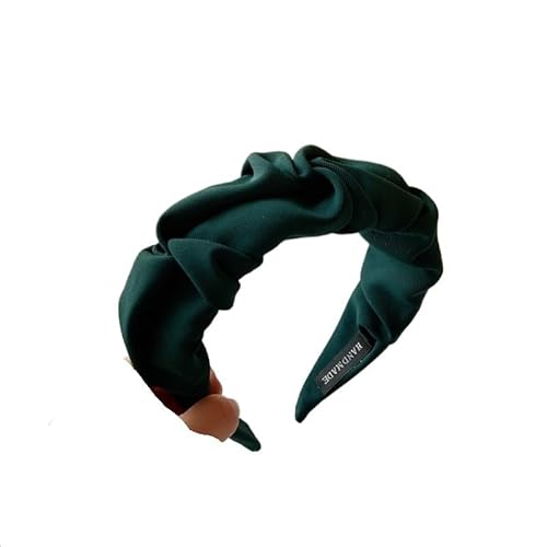 Satin breites Haarband Haarband Schleife Stirnbänder Damen Kopfschmuck Damen Haarschmuck Mädchen Kopfbedeckung (Color : Green, Size : One size) von ERICAT