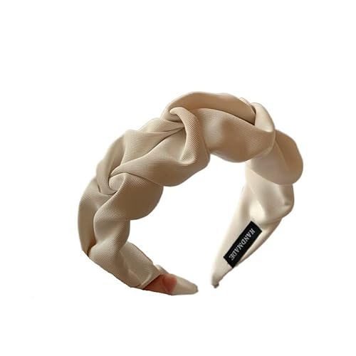 Satin breites Haarband Haarband Schleife Stirnbänder Damen Kopfschmuck Damen Haarschmuck Mädchen Kopfbedeckung (Color : White Most Sell, Size : One size) von ERICAT