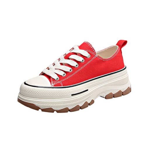 Soft-Soled Casual Sportschuhe Mode Platte Schuhe Low-Top-Leinwand Schuhe runden Kopf dicken Boden Muffin Schuhe leichtes Gewicht Frauen Walking Schuhe von ERICAT