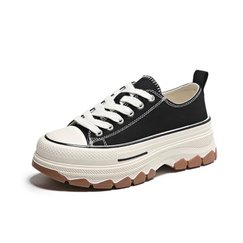 Soft-Soled Casual Sportschuhe Mode Platte Schuhe Low-Top-Leinwand Schuhe runden Kopf dicken Boden Muffin Schuhe leichtes Gewicht Frauen Walking Schuhe von ERICAT