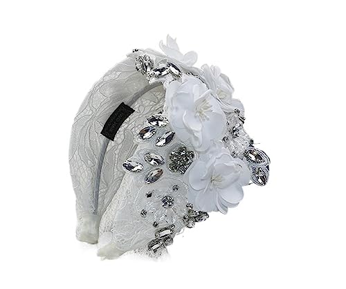 Spitze Stickerei Kristall Blume Stirnbänder for Frauen Pailletten Haar Zubehör Breite Mädchen Floral (Color : 2) von ERICAT