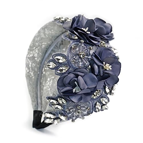 Spitze Stickerei Kristall Blume Stirnbänder for Frauen Pailletten Haar Zubehör Breite Mädchen Floral (Color : 30) von ERICAT