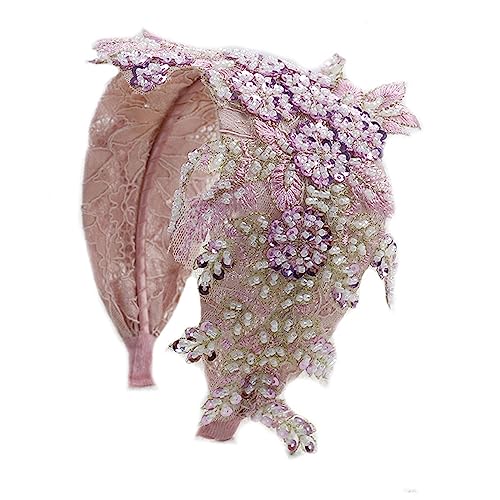 Spitze Stickerei Kristall Blume Stirnbänder for Frauen Pailletten Haar Zubehör Breite Mädchen Floral (Color : 34) von ERICAT