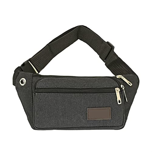 Sport Canvas Gürteltasche Männer Packs Versteckte Anti-Diebstahl-Brusttaschen Body Running for Männer Frauen Tourist Fahrrad Umhängetasche Tasche (Color : Black) von ERICAT