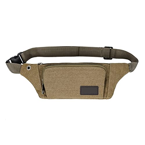 Sport Canvas Gürteltasche Männer Packs Versteckte Anti-Diebstahl-Brusttaschen Body Running for Männer Frauen Tourist Fahrrad Umhängetasche Tasche (Color : Canvas Khaki) von ERICAT