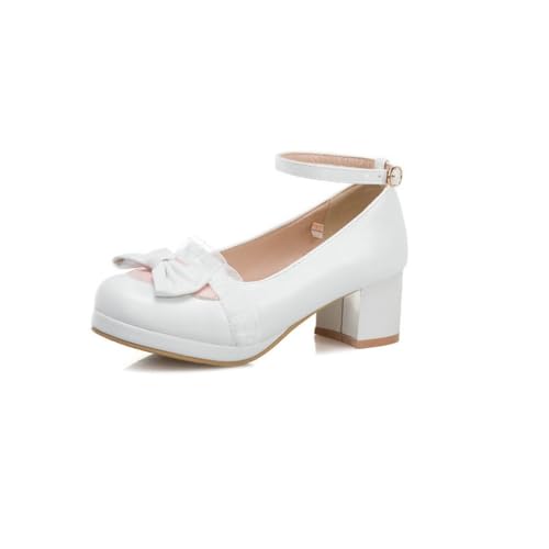 Süße Rosa Lolita Schuhe Frauen Mittlerer Absatz Mary Jane Schuhe Süß Süß Niedlich Runde Zehe Hohe Absätze Teenager Cosplay Tea Party Schuhe Mode Rock Kawaii von ERICAT