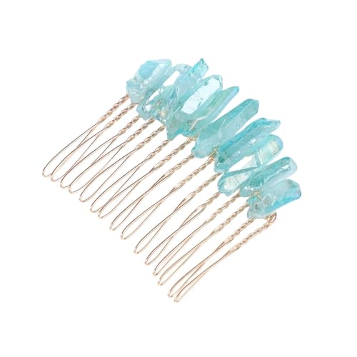 Unregelmäßige Kristall Haarkämme for Frauen Braut Hochzeit Haar Zubehör Reiki Quartzs Stein Haarnadel Kopfbedeckung (Color : No.6) von ERICAT