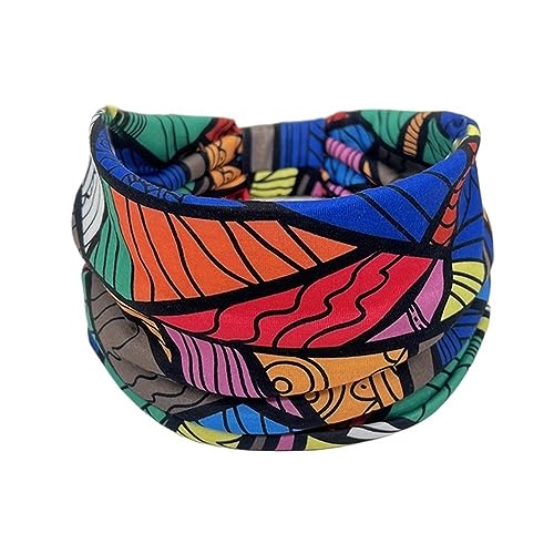 Yoga-Baumwoll-Stretch-Stirnband, bedruckt, Twist-Stil, elastisches Haarband, breite Haarbänder, Knoten-Kopfbedeckung (Color : 12, Size : One size) von ERICAT