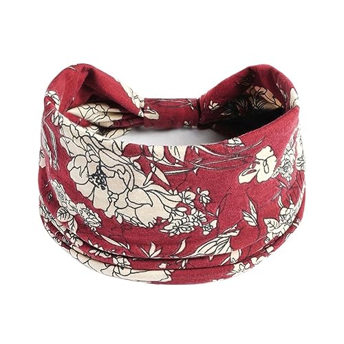 Yoga Elastic Head Wrap Damen Stirnband Breite Haarbänder Kopfbedeckung Floral Bandanas Haarband Zubehör (Color : C part 177, Size : One size) von ERICAT