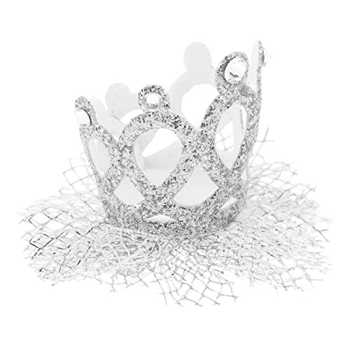 ERINGOGO 1 Stück Krone Haarschmuck Haarklammer Party Mädchen Haarnadel Mit Kinderkrone Kronenklammern Krone Tiara Haarzubehör Babykrone Prinzessinnen-kronenclip Geburtstagsfeier Netz Silber von ERINGOGO