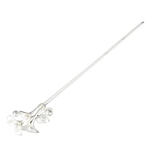 ERINGOGO Haarstäbchen Silber Blumenmuster Perlen-haarspangen Chinesischer Stil Haarstab Für Frauen Chignon-pin Retro-haarstab Accessoire Dekoration Hochzeit Geburtstag von ERINGOGO