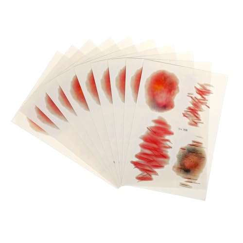 ERINGOGO 10 Blatt Halloween Wunden Aufkleber Realistische Fake Narben und Blutergüsse Tattoos Hautfreundliche PVC Prank Sticker für April Fools Day und Karneval Tragbare Dekoration für von ERINGOGO