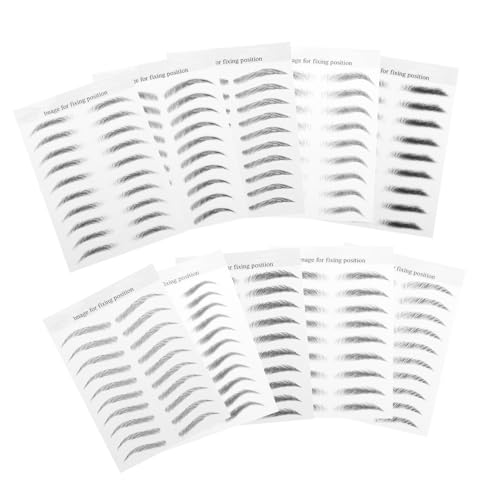 ERINGOGO 10 Blatt Teiliges Wasserfeste Fake Eyebrow Sticker Imitation Eyebrow Tattoos Schnelles Auftragen Natürliches Aussehen für Präzises Augenbrauenstyling Geeignet für Make Up und von ERINGOGO
