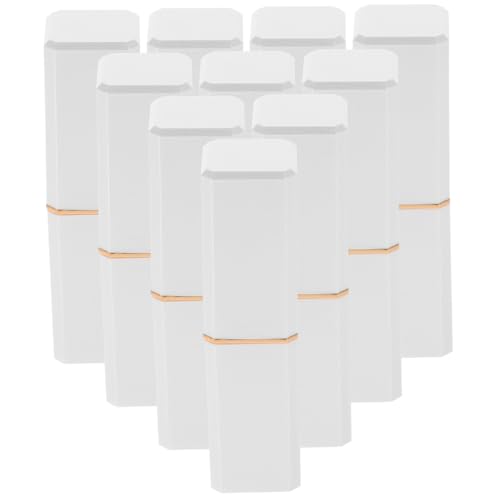 ERINGOGO 10 Stück DIY Lippenpflege tuben Kleine Leere Lipgloss Lippenbalsam behälter für Frauen Praktische Wiederbefüllbare Kosmetik röhrchen mit Elegantem Perlweißem Design von ERINGOGO