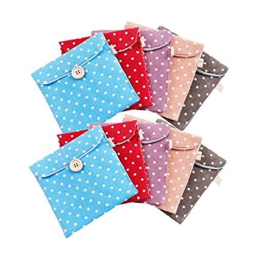 ERINGOGO 10 Stück Teiliges Baumwolle Leinen Hygienebeutel Damenbinden Aufbewahrungstasche mit Knopfverschluss Leichter Tragbarer Organizer für Slipeinlagen Geeignet für Zufällige Farbe ERINGOGO 10 Stück Teiliges Baumwolle Leinen Hygienebeutel Damenbinden Aufbewahrungstasche mit Knopfverschluss Leichter Tragbarer Organizer für Slipeinlagen Geeignet für Zufällige Farbe von ERINGOGO