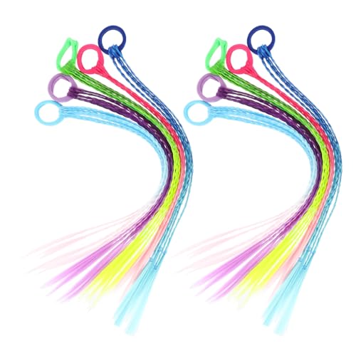 ERINGOGO 10 Stück Teiliges Bunte Synthetische Ponytail Extensions für Mädchen Lange Farbverlaufene Haarteile Vielseitig Einsetzbar für Parties Halloween Cosplay und Alltag Einfache von ERINGOGO