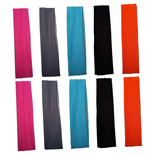 ERINGOGO 10 Stück Teiliges Damen Stirnband Elastisch Atmungsaktiv für Sport Yoga Workout Vielseitiges Haarband zum Schutz vor Nässe Modische Stoffstirnbänder in Farben Einheitsgröße für von ERINGOGO