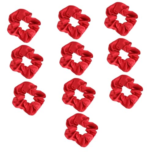 ERINGOGO 10 Stück Teiliges Elastische Rote Haargummis mit Weihnachtlichem Design aus Weichem Geeignet für Lockiges und Glattes Haar Modische Haarschmuck Accessoires für Damen und Vielseitig von ERINGOGO