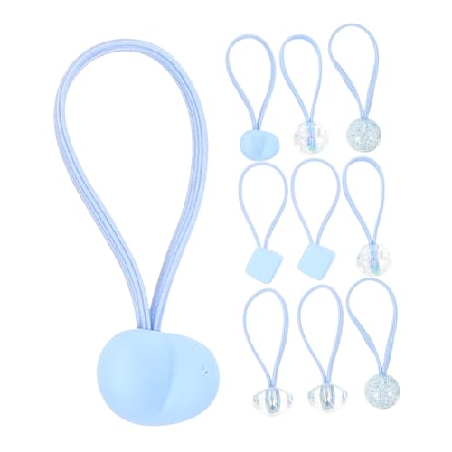 ERINGOGO 10 Stück Teiliges Haargummi für Mädchen Elastische Ponytail Holders Leichte Dekorative Haarbänder in Blau Vielseitig für Alltag Party und Festliche Anlässe Komfortabel und von ERINGOGO