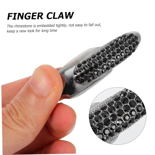 ERINGOGO 10 Stück Teiliges Halloween Nagelkrallen Ringe aus Hochwertiger Zinklegierung mit Strassverzierung Verstellbar Langlebig Passend für Damen und Cosplay Schwarz Verschiedene ERINGOGO 10 Stück Teiliges Halloween Nagelkrallen Ringe aus Hochwertiger Zinklegierung mit Strassverzierung Verstellbar Langlebig Passend für Damen und Cosplay Schwarz Verschiedene von ERINGOGO