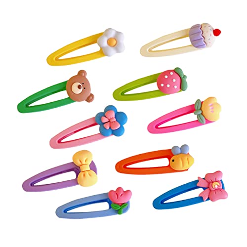 ERINGOGO 10 Stück Teiliges Set Kleine Haarklammern für Mädchen Niedliche Cartoon Früchte Haarschmuck Langlebig und Einfach zu Bedienen Vielseitig Einsetzbar für Verschiedene Frisuren und von ERINGOGO