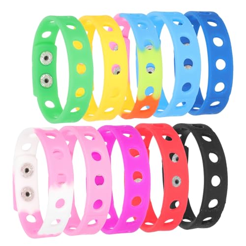 ERINGOGO 10 Stück Teiliges Verstellbares Silikonarmband in Bunten Farben Flexible Kreative Armbänder für Erwachsene als Party Deko und DIY Schmuck Leicht Anzupassen Tragen von ERINGOGO