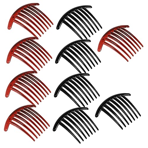 ERINGOGO 10 Stück Zähne Haarkamm Steckkamm Teiliges Schwarz Braun Mondförmiger Haarschmuck für Frauen Sicher und Langlebig Eleganter Look für Party Hochzeit und Alltag von ERINGOGO